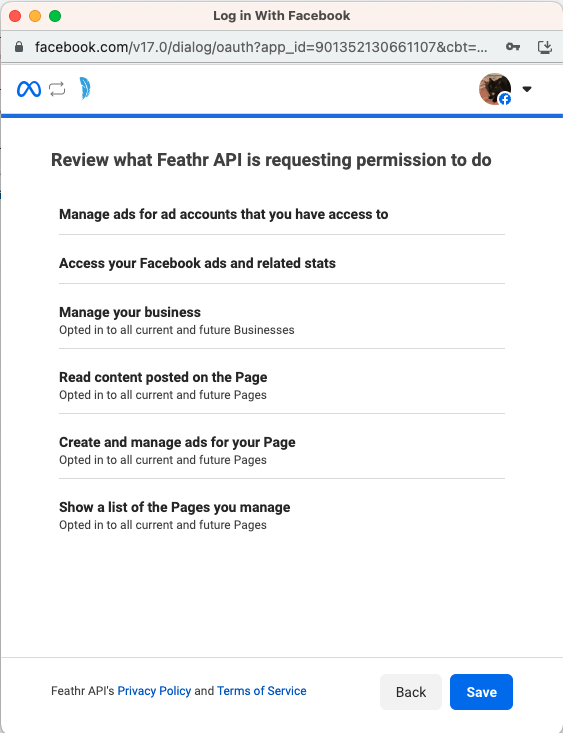 How to configure integrated Facebook login